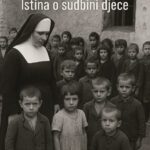 Skrivena Povijest, Crno-bijela povijesna ilustracija iz 1942. prikazuje simboličnu scenu pomoći djeci u prihvatilištu – naslov Kozara 1942. Istina o sudbini djece